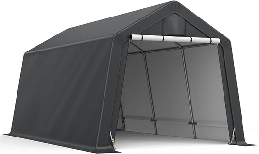 10x15FT Outdoor Storage Shelter Carport, Thickened Double-layer Heavy Duty by Raxmolo
