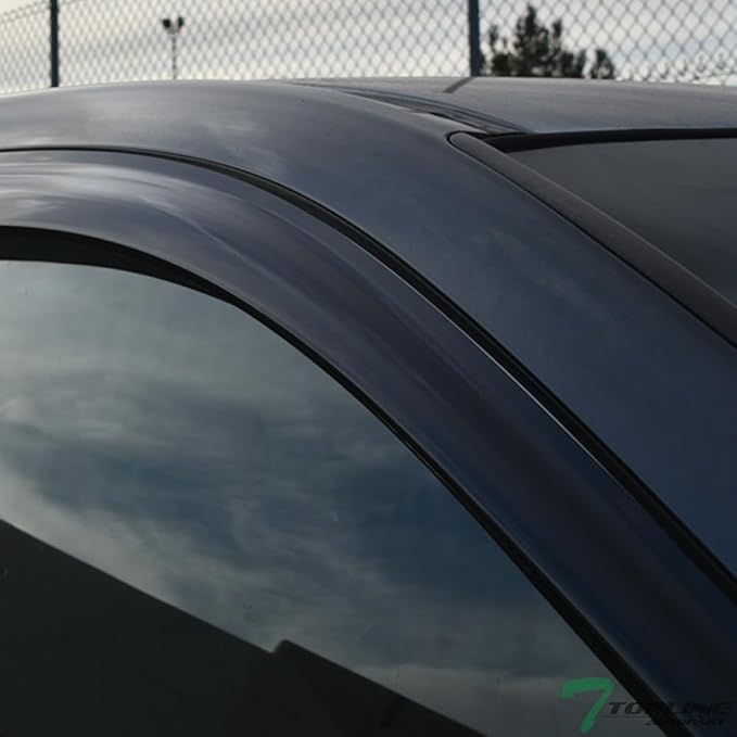 4Pcs Dark Smoke Tint Front Rear Window Deflector Sun/Rain/Wind Guards Shade - Image 6