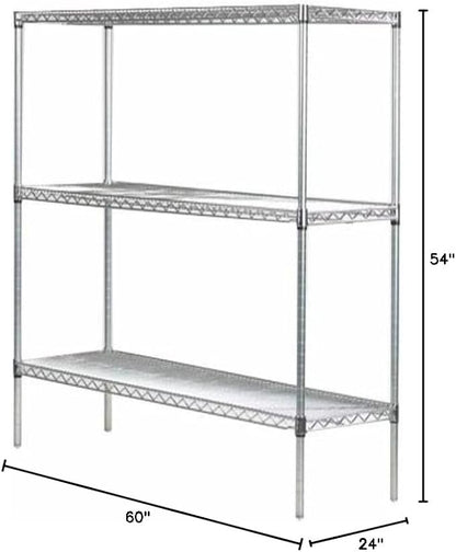 Omega 24" Deep x 60" Wide x 54" High 3 Tier Gray Starter Shelving Unit - Image 3