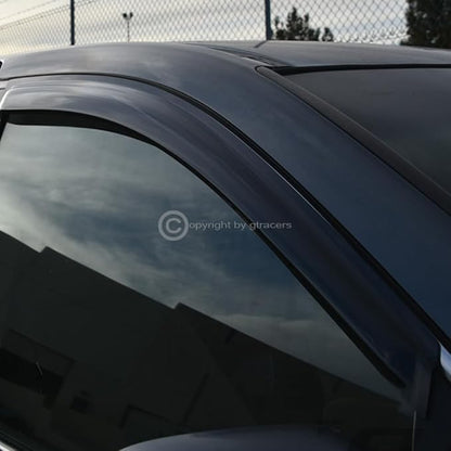 4Pcs Dark Smoke Tint Front Rear Window Deflector Sun/Rain/Wind Guards Shade - Image 4
