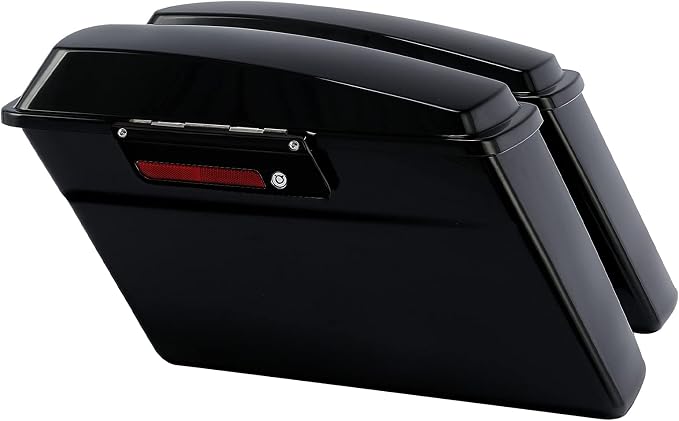 XFMT Vivid Black Hard Saddlebags Saddle Bags Trunk Black Latches W/Chrome - Image 2