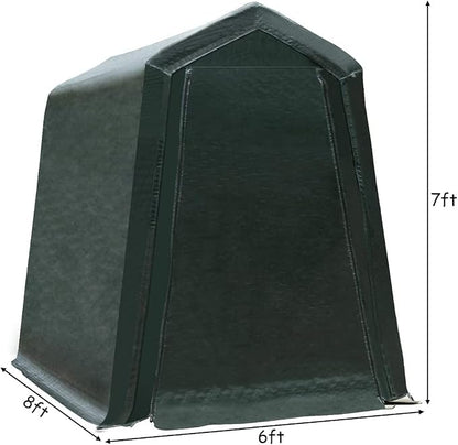 ERGOMASTER 6 Ft x 8 Ft Outdoor Carport Storage Shelter Metal Frame and - Image 6