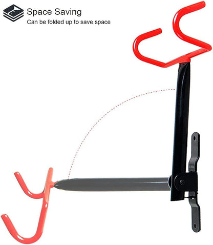 Dirza Bike Wall Mount Bike Hanger 2 Pack Foldable Bicycle Storage Horizontal - Image 2