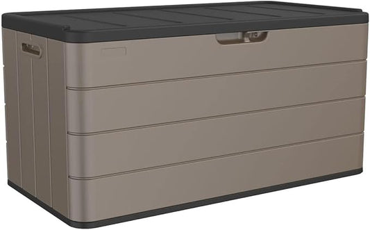 100 Gallon Plus Resin Deck Box, Waterproof Outdoor Storage Bin by Decksplore%E2%80%94BuiltforOutdoor