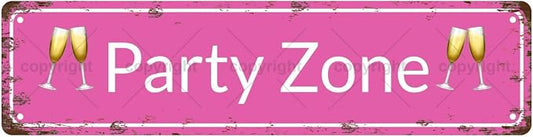 Party Zone Space Vintage Metal Tin Sign, Street Sign, Home Decor, Room Decor by Unknown