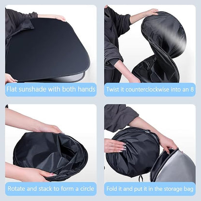 Car Windshield Sun Shade, Foldable Reflective Sun Visor, Sun Heat and UV Rays - Image 6