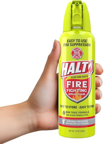 HALT! Fire Fighting Foam Spray – Non-Toxic, PFAS Free, Store & Find in by HaltFireSafetyProducts