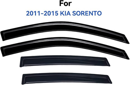 Window Visors Rain Guards for 2011 2012 2013 2014 2015 Kia Sorento, Out-Channel - Image 2