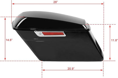 XFMT Vivid Black Motorcycle Saddlebags Hard Saddle Bags W/Black Conversion - Image 3