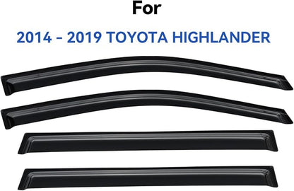 Window Visors Rain Guards for 2014 2015 2016 2017 2018 2019 Toyota Highlander - Image 2