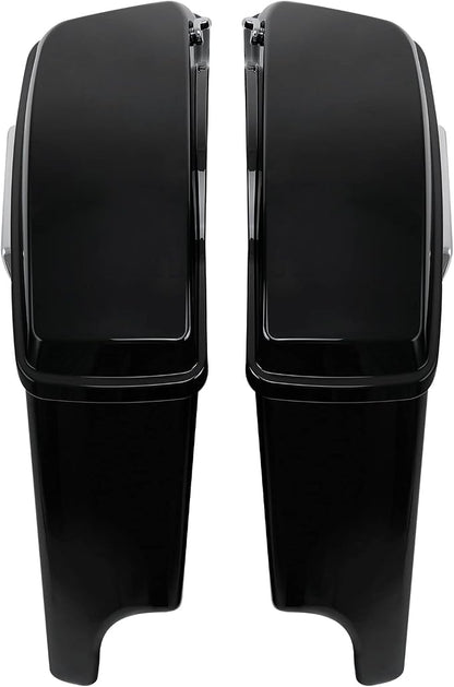 XFMT Motorcycle Vivid Black 5" Extended Stretched Hard Saddlebags Saddle Bags - Image 6