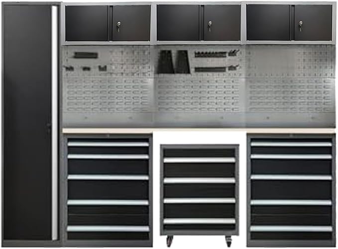 JZD Heavy Duty Metal Garage Shop Tool Storage Cabinet Set System by JZD