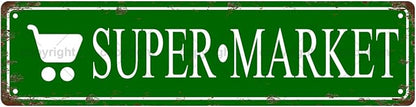 SUPER MARKET Space Vintage Metal Tin Street Sign Bar Cafe Garage Cave Home Room by Unknown