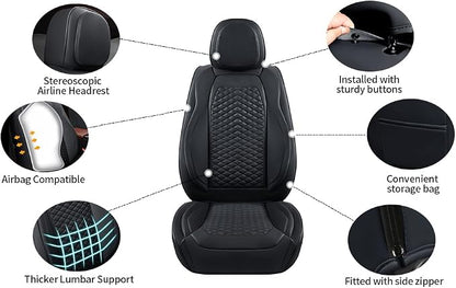 2 Packs Car Seat Covers Leather Car Seat Covers Universal Seat Covers - Image 6