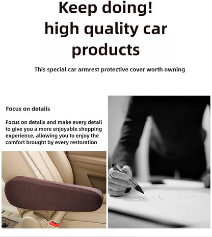 Automotive Black Cloth Fabric Armrest Covers - Image 7