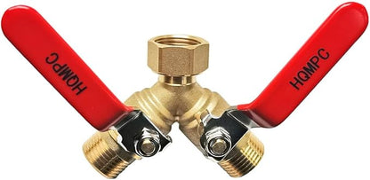 HQMPC Garden Hose Y Valve Hose Splitter Brass Hose Splitter by HQMPC