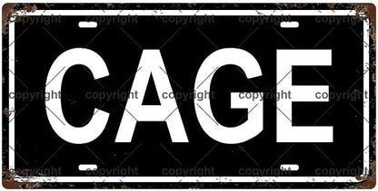 CAGE Space Vintage Metal Tin Sign License Plate Bar Cafe Garage Cave Home Room by Unknown