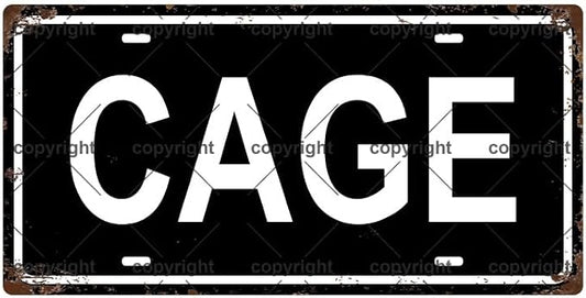 CAGE Space Vintage Metal Tin Sign License Plate Bar Cafe Garage Cave Home Room by Unknown