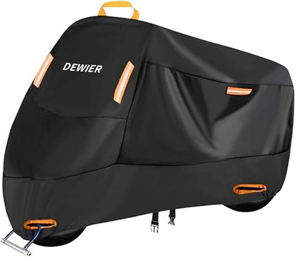 Motorcycle Cover Waterproof Outdoor, 420D Heavy Duty, All Season Protection by Dewier