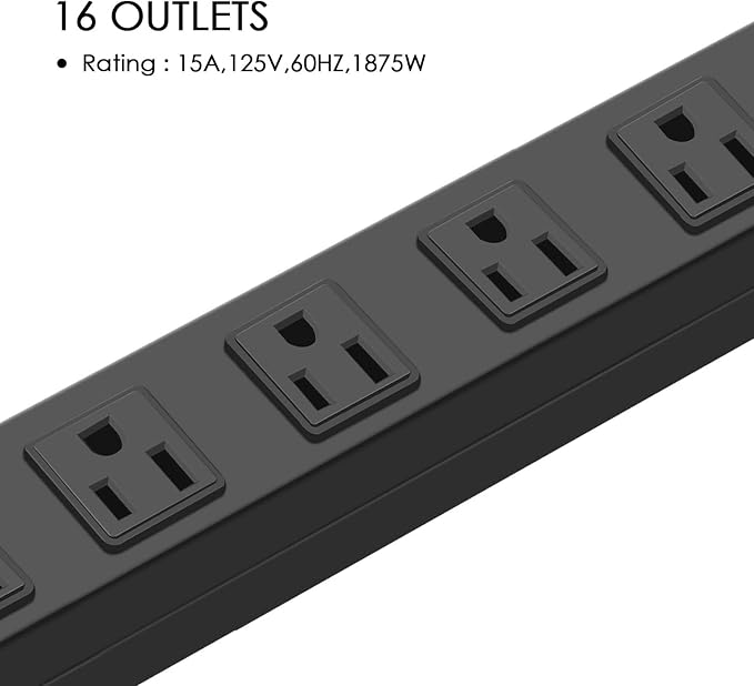 HHSOET Metal Wall Mount Power Strip, Mountable Power Outlet, Aluminum Alloy - Image 5