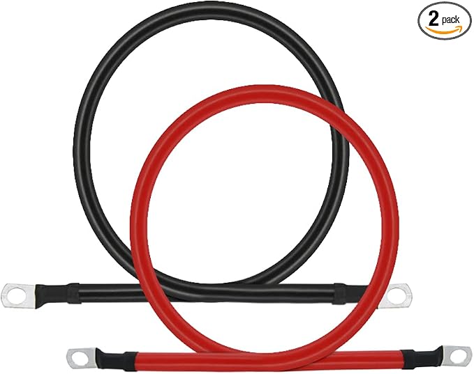 A ABIGAIL 2 AWG Battery Cable 2AWG Gauge Pure Copper Battery Inverter Cables by AABIGAIL