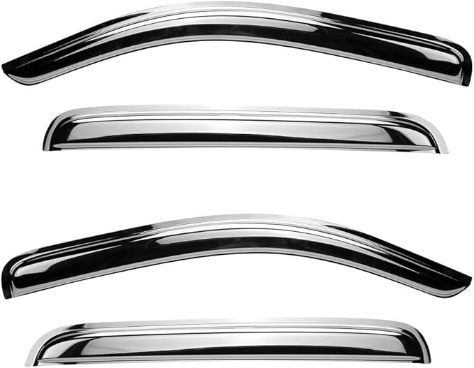 4pcs Chrome Side Window Visor Wind Vent Deflector fit - Image 2