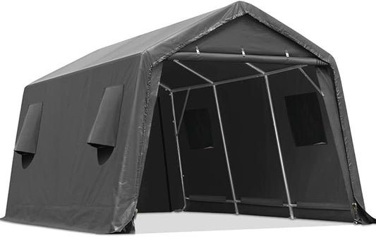 ADVANCE OUTDOOR 10x15 ft Shelter Storage Shed Steel Metal Peak Roof Portable by ADVANCEOUTDOOR