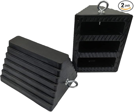ROBLOCK 2 Pack Wheel Chocks Rubber Heavy Duty Black by ROBLOCK