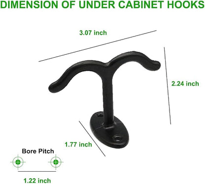 10 Pcs Zinc Alloy Ceiling Double Hook Cabinet Wardrobe Coat Towel Hat Hook - Image 2