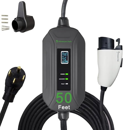 PRIMECOM Level 2 EV Charger 220/240V, 30ft & 50ft, Portable EVSE Electric by PRIMECOMTECH
