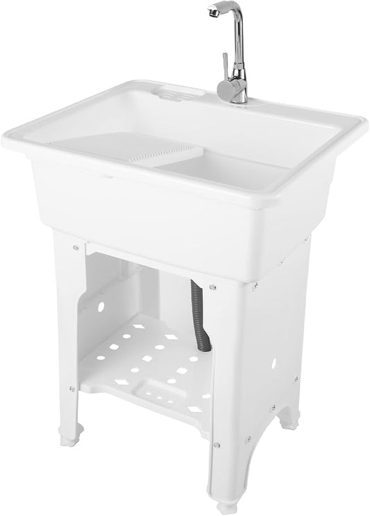 Freestanding Utility Sink Plastic Laundry Sink Spacious Laundry Tub Sink by Unknown