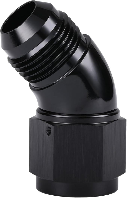 45 Degree 10AN Male to 10AN Female Swivel Full Flow Fitting Adapter Coupler by Podavelle