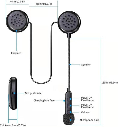 Motorcycle Helmet Bluetooth Headset, Helmet Headphones High Sound Quality - Image 7