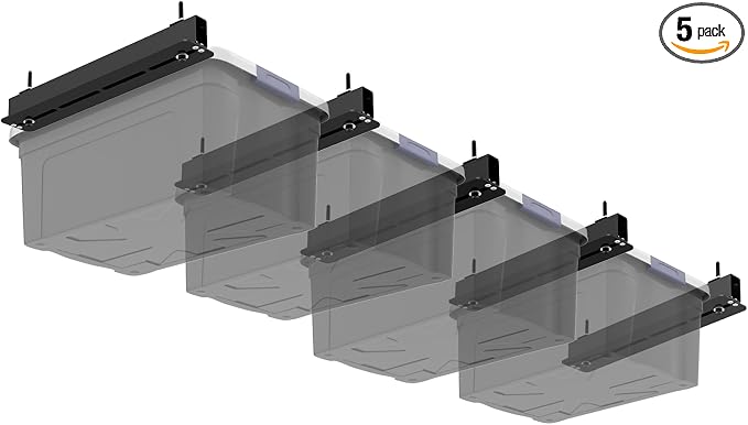 5 Pack Overhead Storage Bin Rack, Ceiling Racks by Unknown