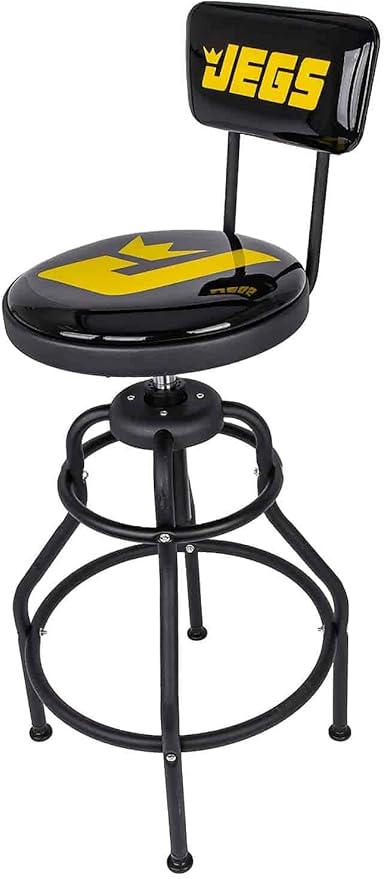 JEGS Hydraulic Shop Stool with Backrest by Jegs+High+Performance