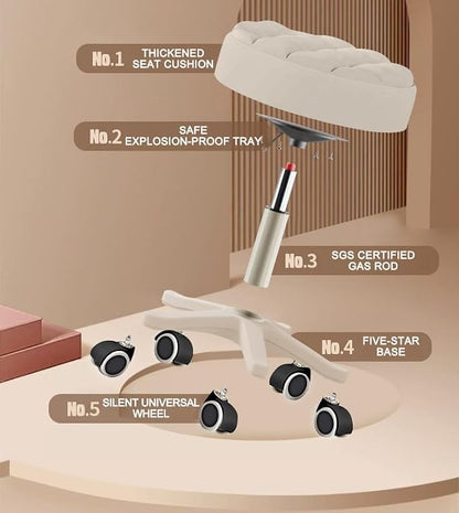 Small Chair Round Rolling Stool - Image 6