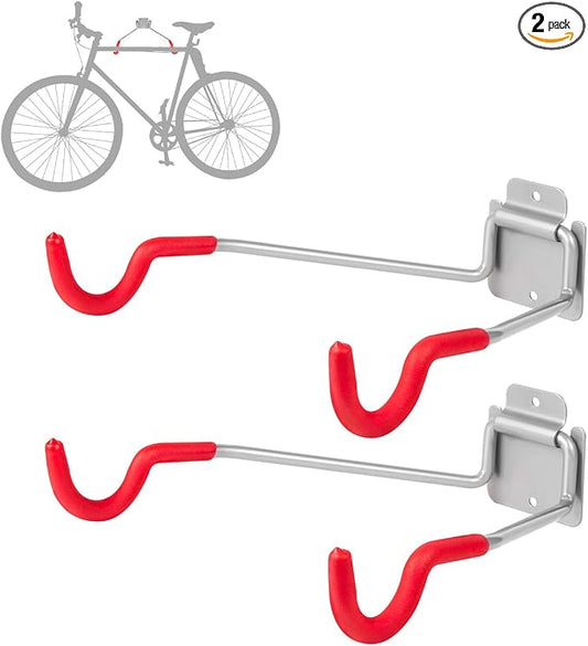 Bike Wall Mount Hangers，EVA Foam Padded Bicycle Hooks-Flip-Up Garage Bicycle by NiQinWuKin