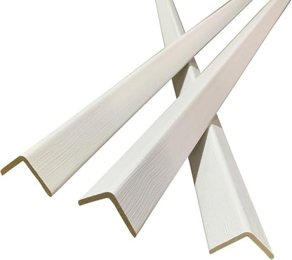 Wall Corner Protector 6PCS 45" Corner Molding Trim White Wood Grain Corner Trim by Yutianli