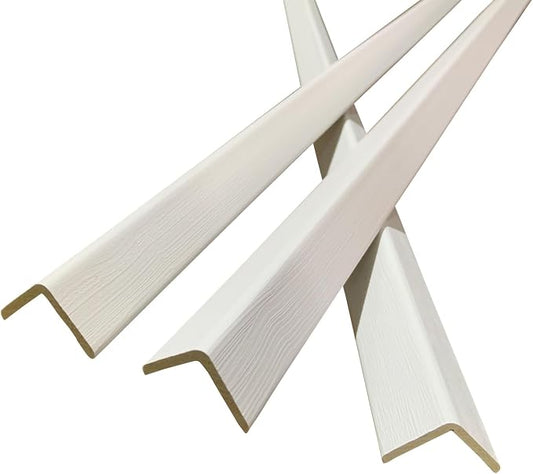 Wall Corner Protector 6PCS 45" Corner Molding Trim White Wood Grain Corner Trim by Yutianli