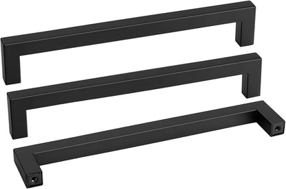 goldenwarm 200 Pack 10 Inch Black Cabinet Handles Matte Black Drawer Pulls by goldenwarm