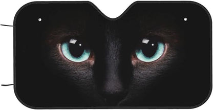 Black cat Eyes Car Windshield Sunshade Front Window Sun Visor Protector - Image 9