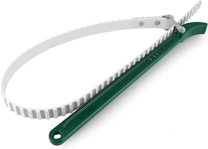 15" Belt Strap Wrench with Adjustable 36" Steel Wire Rubber Strap by Sanbege