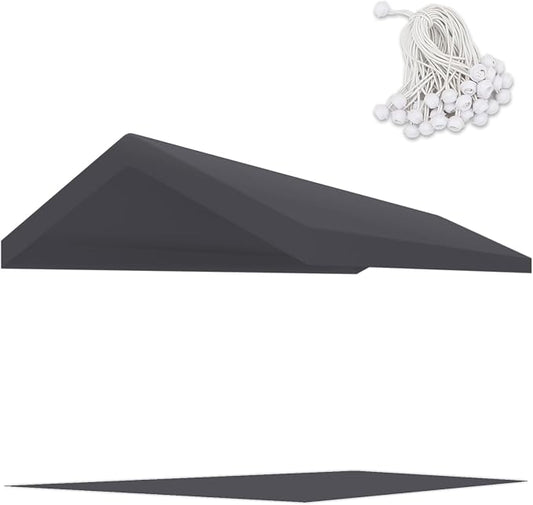10' x 20' Upgraded Carport Replacement Canopy Cover Grey by TGEHAP