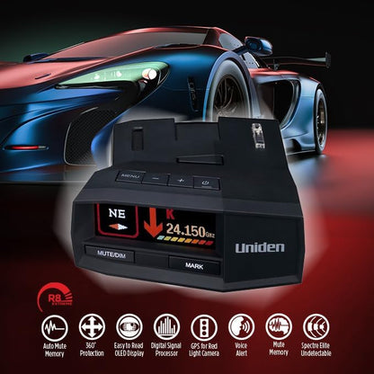 Uniden R8W Extreme Long Range Laser/Radar Detector, 360° Awareness, Directional - Image 9