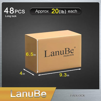 LanuBe Laminated Padlock 1-9/16inch Long Shackle 48 Pack Keyed Alike, Bulk Locks - Image 5