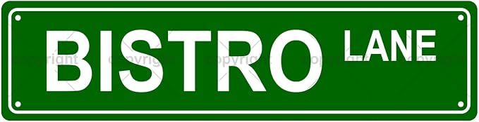 BISTRO LANE Space Metal Tin Street Sign Bar Cafe Garage Cave Home Room Wall by Unknown