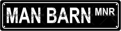 MAN BARN MNR Space Metal Tin Street Sign Bar Cafe Garage Cave Home Room Wall by Unknown