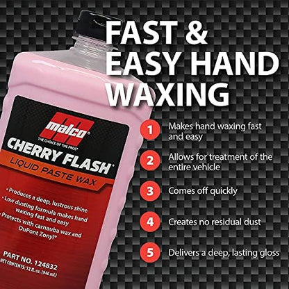 Malco Cherry Flash Automotive Liquid Paste Wax – Protect & Shine Your - Image 4