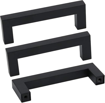 goldenwarm 3 Inch 60 Pack Matte Black Flat Square Bar Kitchen Hardware Closet - Image 9