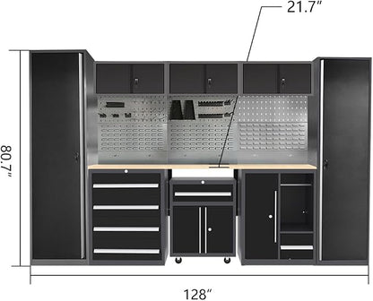 JZD Metal Garage Tool Cabinet Set, Heavy Duty, Included Rolling Chest, - Image 2